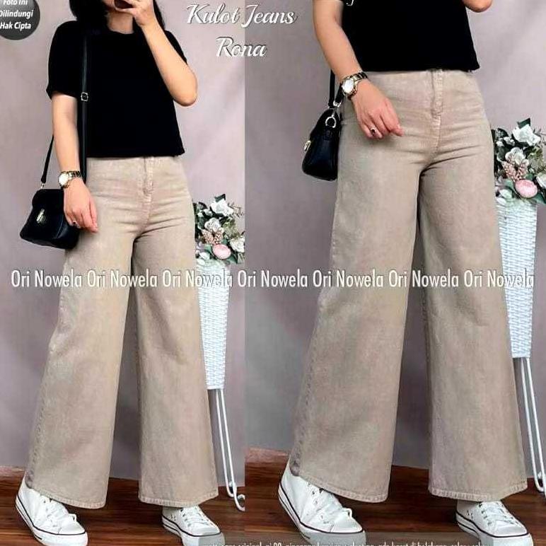 Terbaru Af Higwaitshigh Waist Kulot Jeans Wanita Premium Asli Jeans Tebal