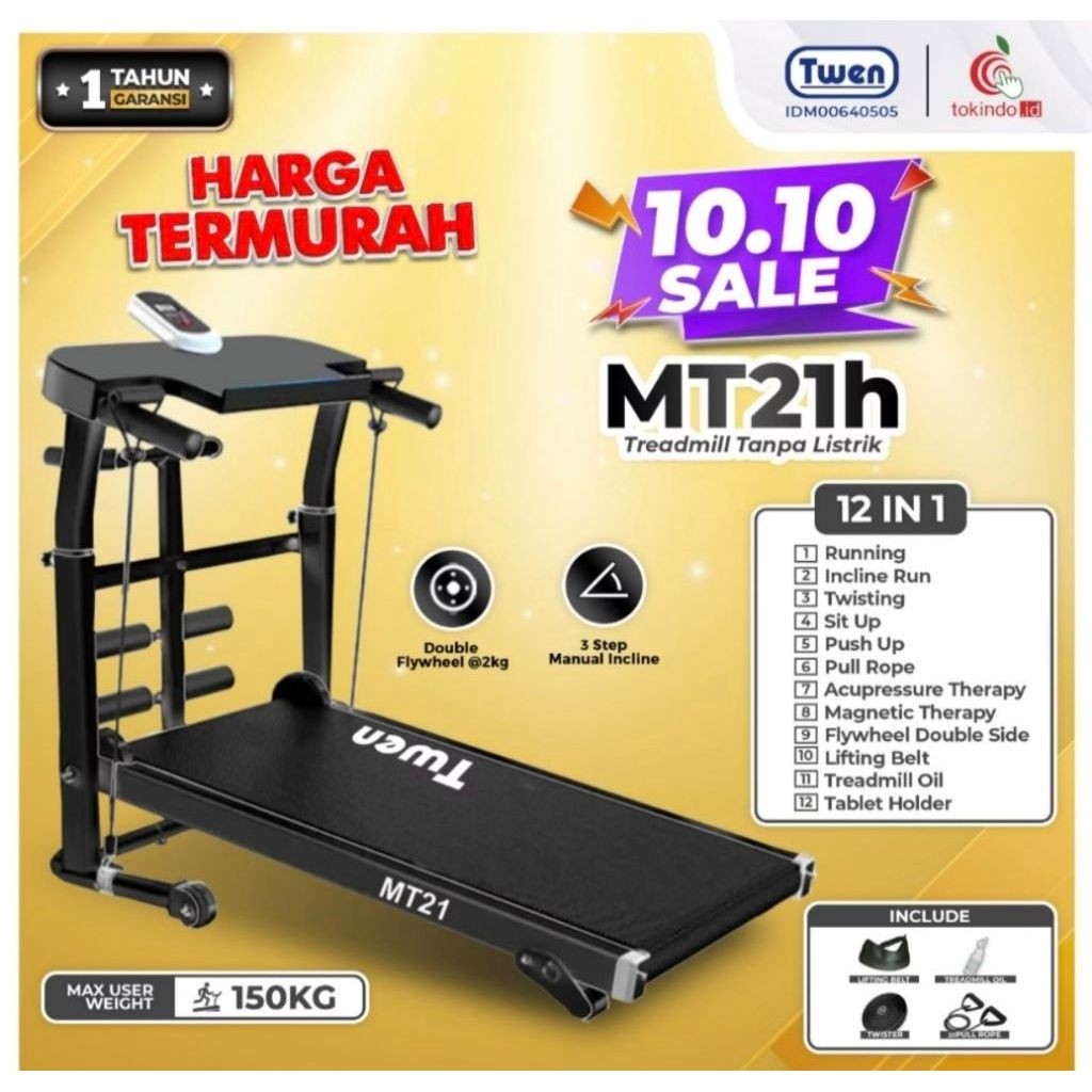 Treadmill Manual Multifungsi Second (pemakaian 3bulan)