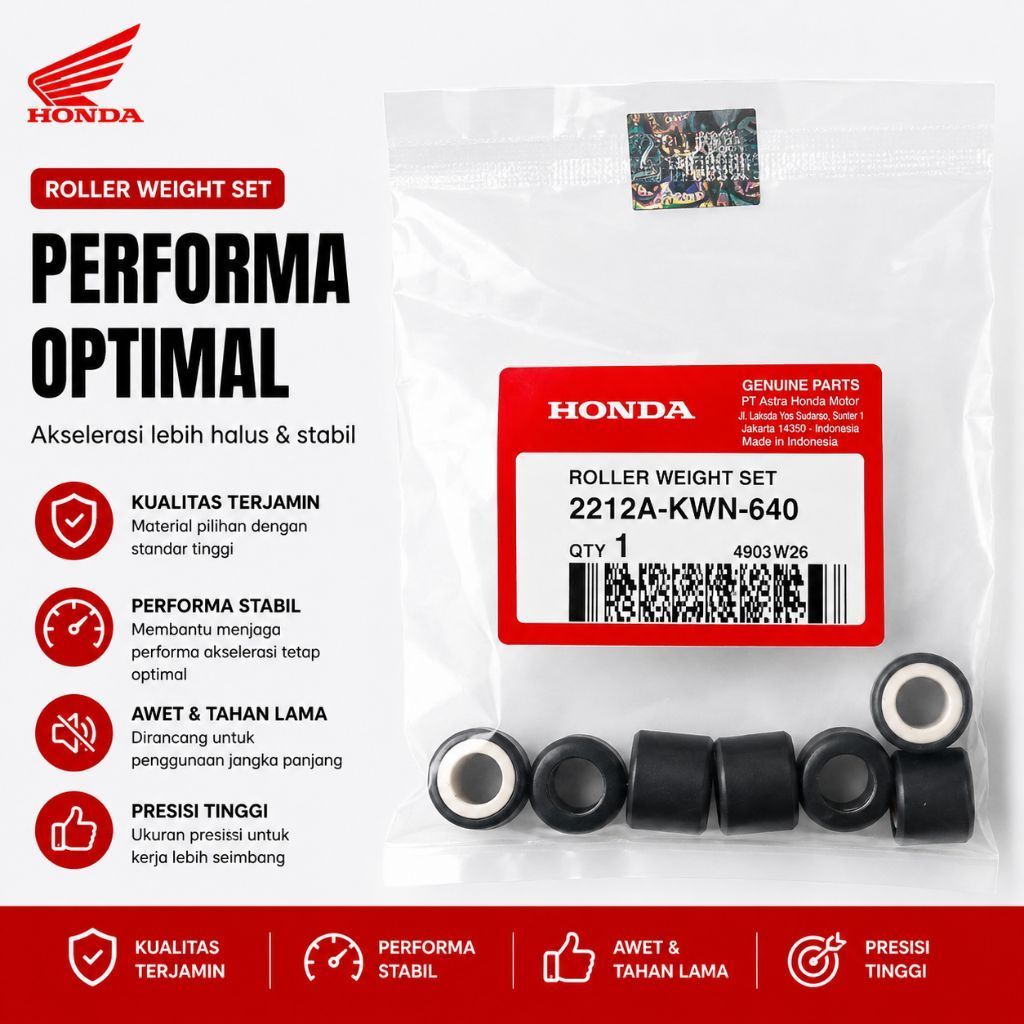 Roller Set ORI 15 Gram  22123KWN640 Motor Vario 125