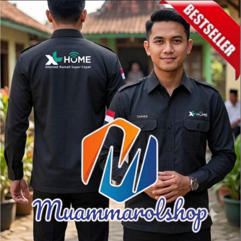 Kemeja seragam XL Home Internet Rumah Super Cepat bordir