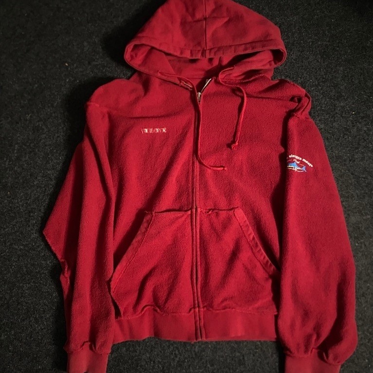vetements reversible hoodie zipper red