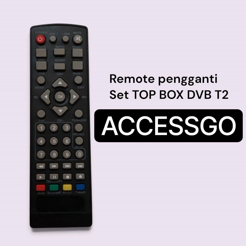 Remote STB accessgo Janice DVB T2 Langsung Pakai Tanpa Setting/ Remote Pengganti Set top box Accessg