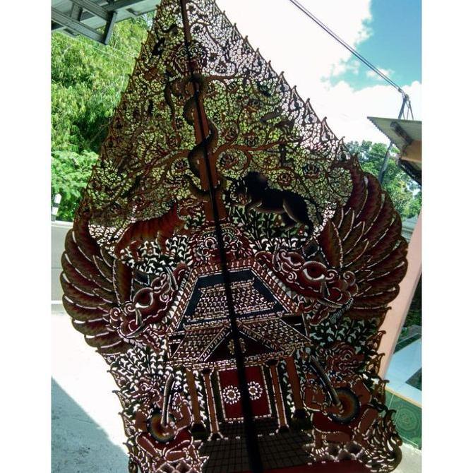 NAKIROHBUSINESS Gunungan Wayang Kulit Tinggi 80cm Kualitas Alusan Gapit Sungu