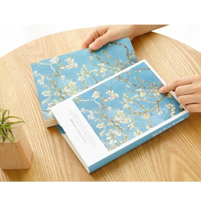 A4/A5 256pages Van Gogh Vintage Blank Sketchbook Thick White Paper ASD
