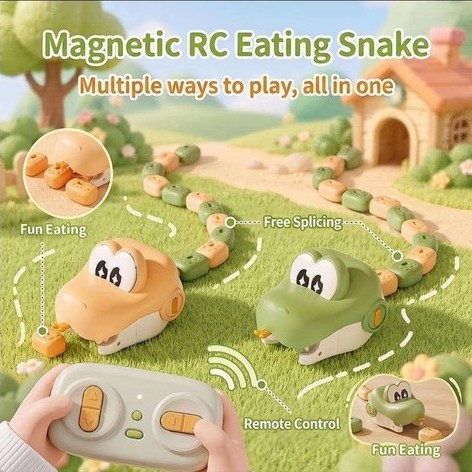 Remote control hungry snack magnetic snack toy mainan anak mainan ular elektrik