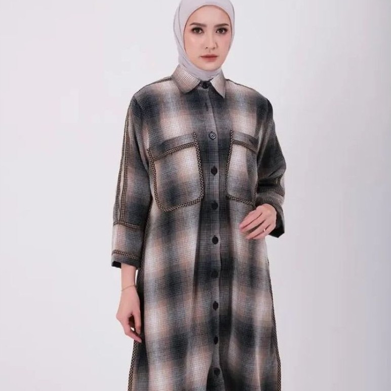 PREYA TUNIK BY SECOND SIGN/TUNIK WANITA FLANEL KOTAK-KOTAK SECOND SIGN