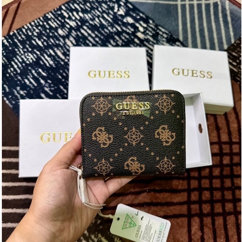 DOMPET GUESS CARRIE LOGO SMALL ZIP (NEW)