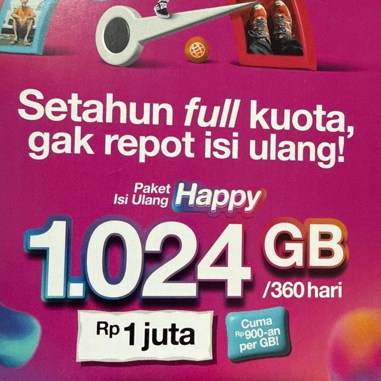THREE Kartu Perdana TRI Reques Include Kuota Segel Belum Registrasi Nomor Nasional