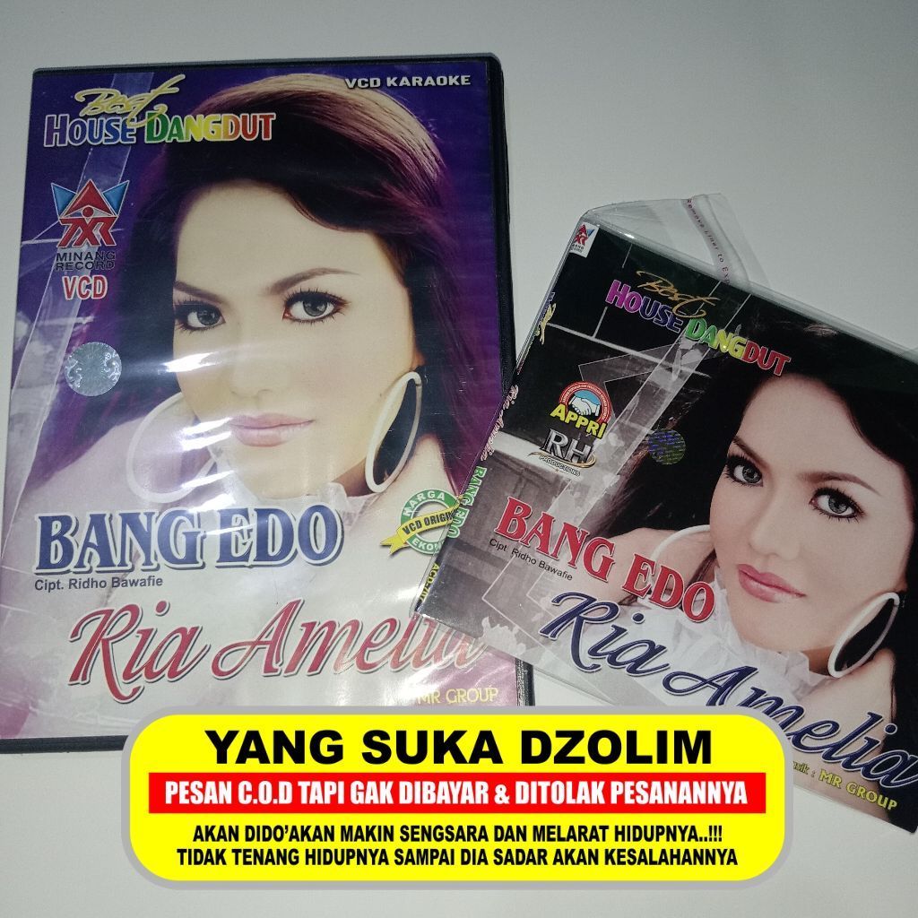 CD + VCD Karaoke Ria Amelia - Bang Edo (Album Minang)