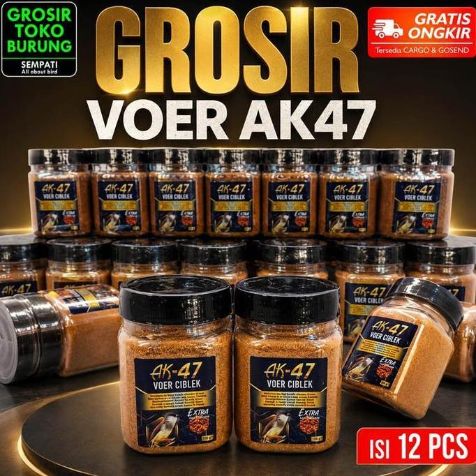 SEMPATI GROSIR Voer AK47 Ciblek 125gr Isi 12 Pcs Extra Ulat Hongkong Pakan Burung Ciblek Prenjak Kri