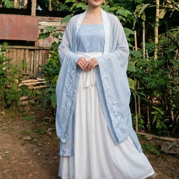 SALE JUAL HANFU BIRU DRAGON BORDIR BERAT EX RENTAL