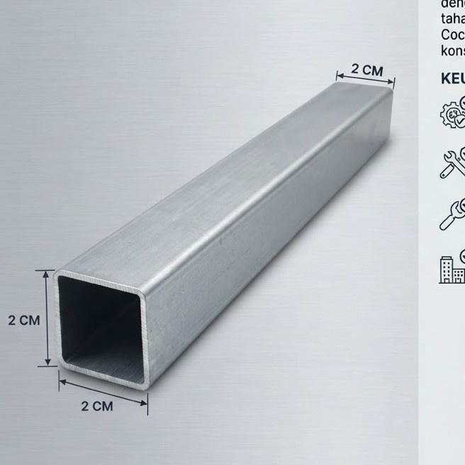 Besi Hollow Galvanis 2x2 | Holo Galv | RZSB