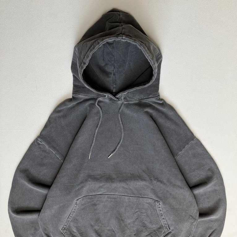 Heavyweight Stoned Gray Blank Hoodie / CC460
