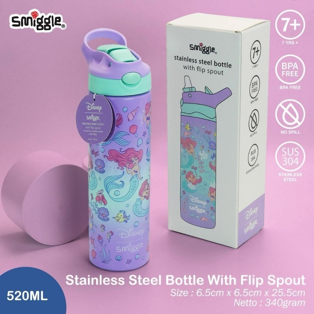 Botol Minum Anak Smiggle Stainless Steel 520 Ml / Botol minum Smiggle Stainless / Botol Smiggle Stai