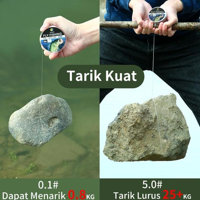 Senar Pancing Nilon+PE Senar Pancing Kecil Kuat Fly Fish Anti Keriting
