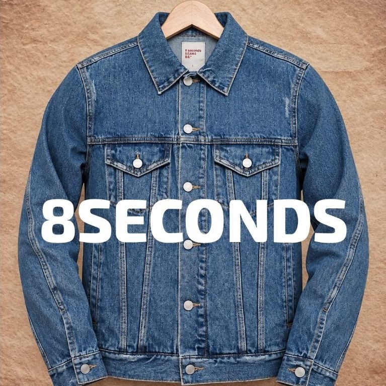 Jaket denim trucker 8second bekas pakai