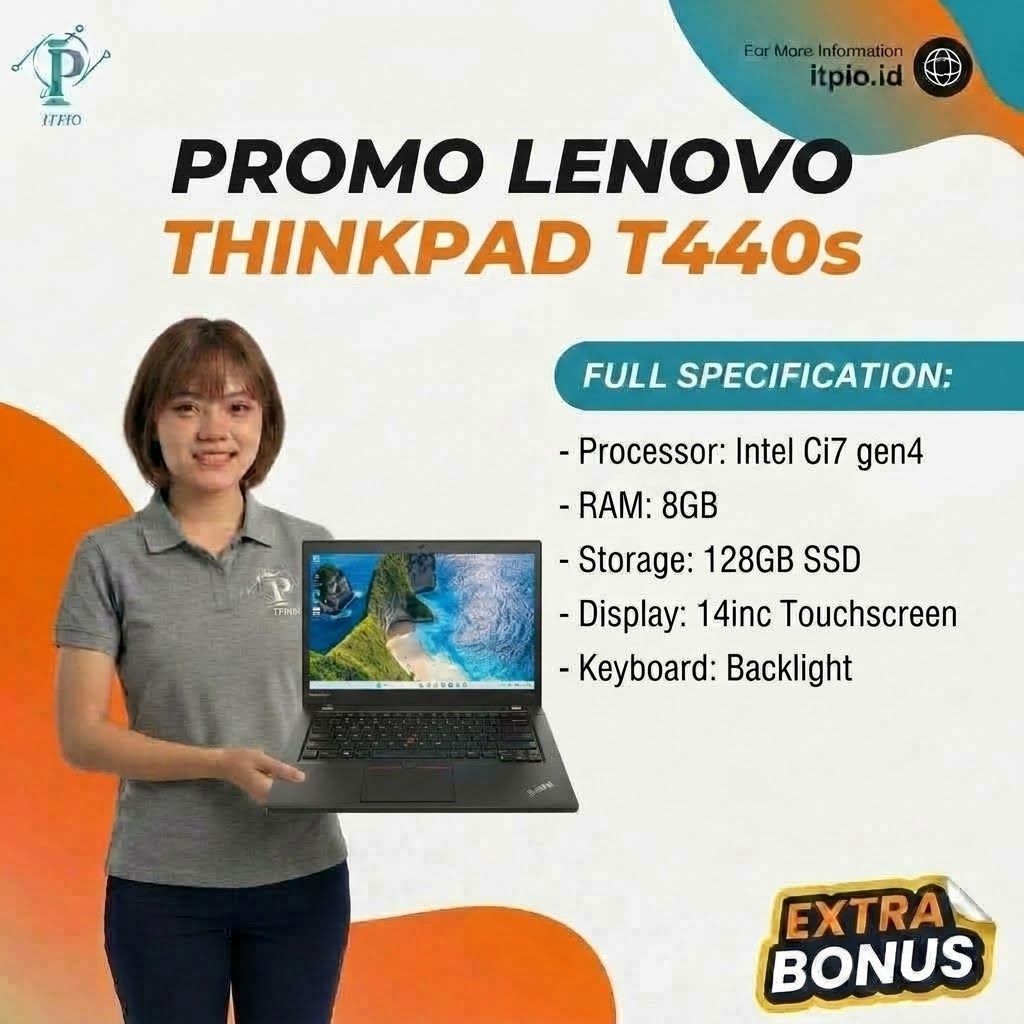 Promo Laptop Lenovo ThinkPad T440s Intel Core i7 Touchscreen Mulus Garansi