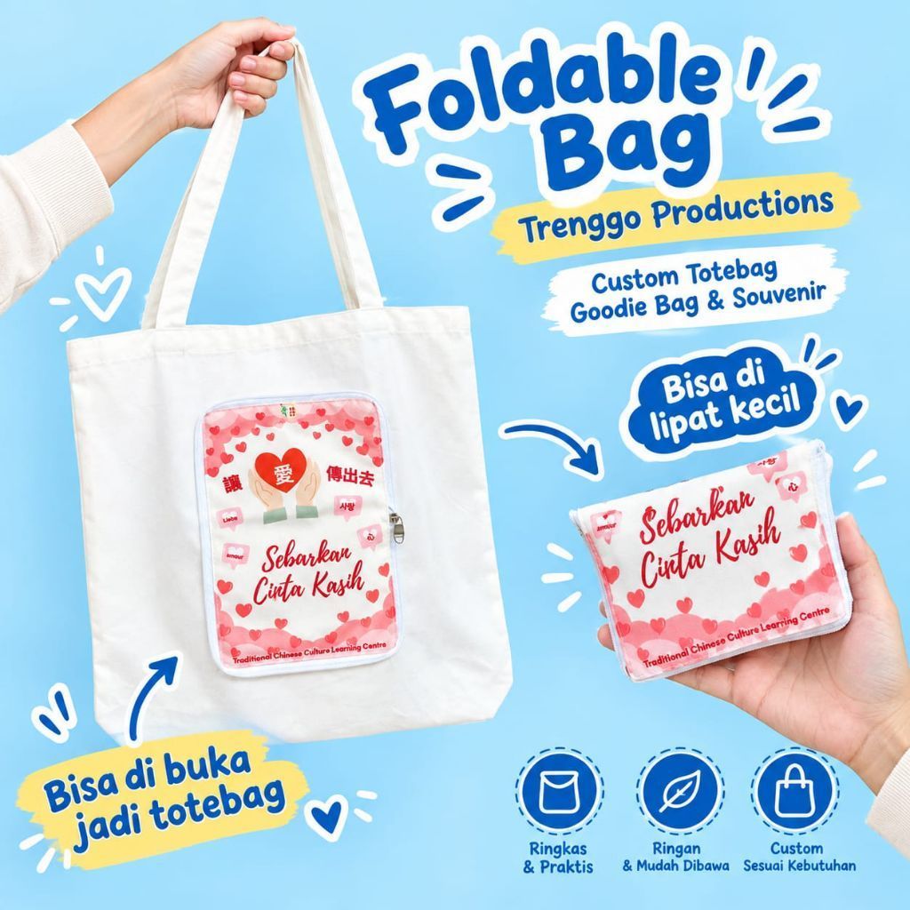 Foldable Totebag Goodie Bag Kanvas Custom
