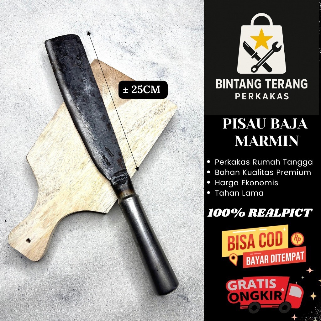 Pisau Golok Marmin Full Besi  Baja Tebal, Super Kuat & Awet