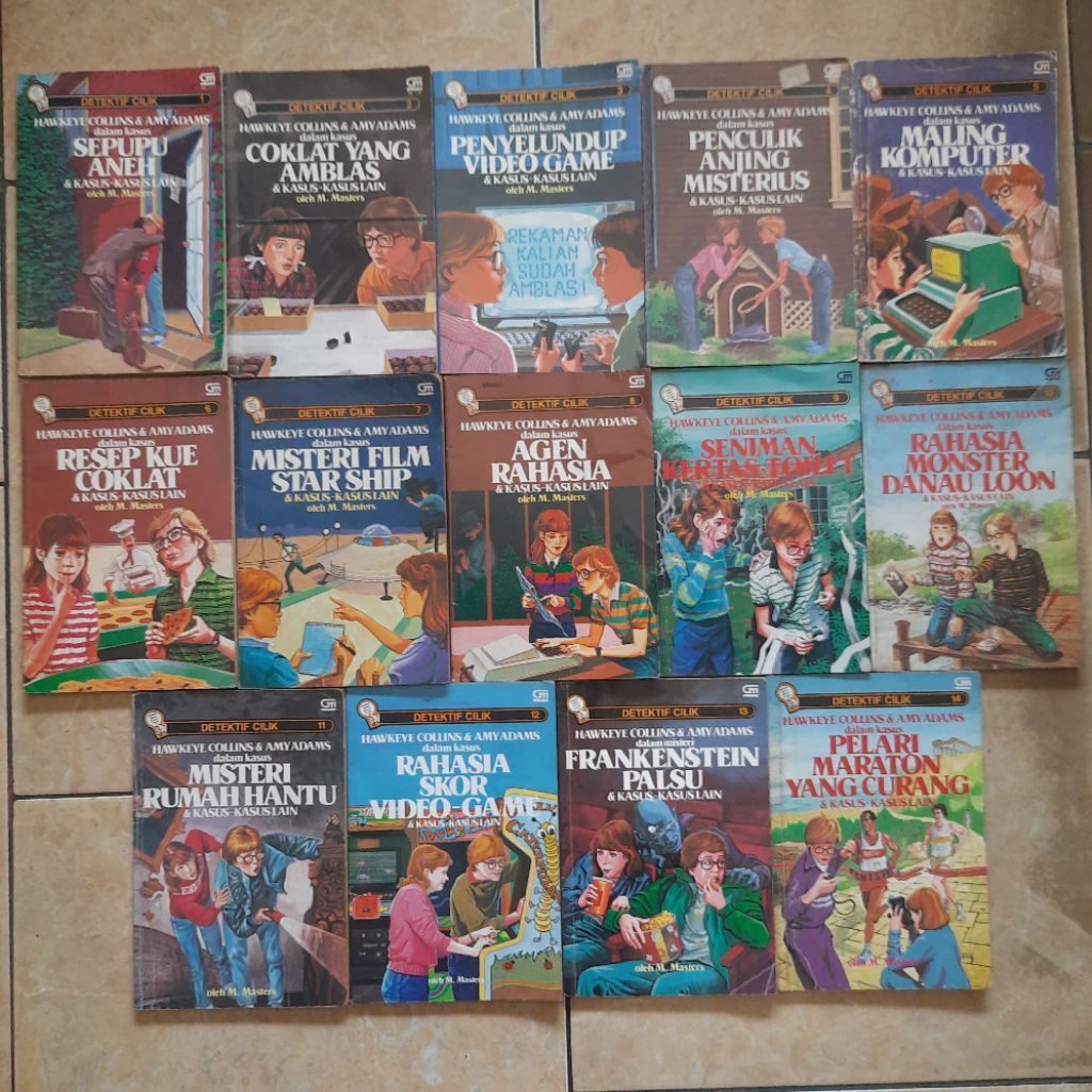 Fullset Novel Detektif Cilik 1-14 Hawkeye Collins & Amy Adams Sepupu Aneh Coklat Amblas Penyelundup 