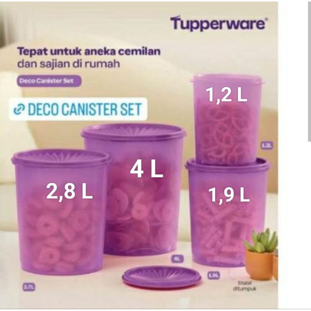 Toples Deco Canister Set Tupperware