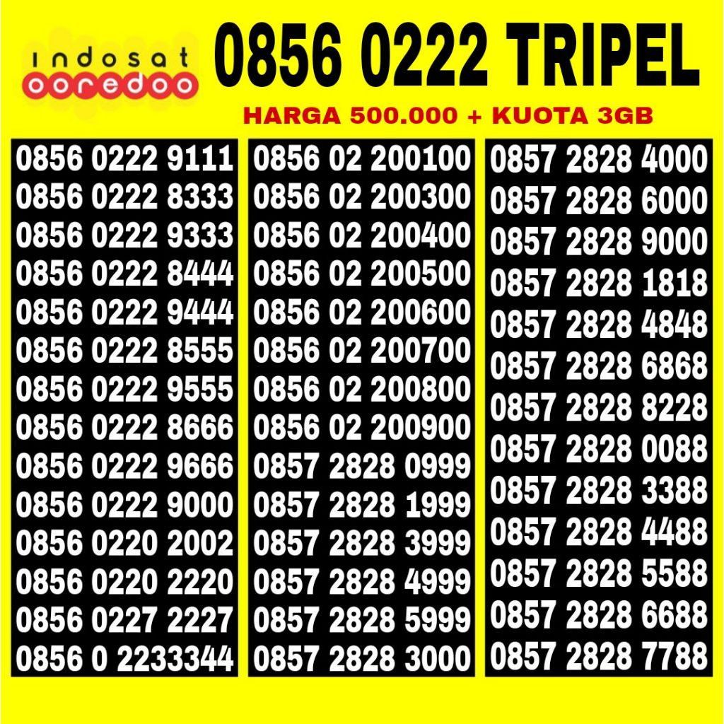 Nomor Cantik Indosat Oredoo - Kartu Perdana Indosat Ooredoo im3 Murah