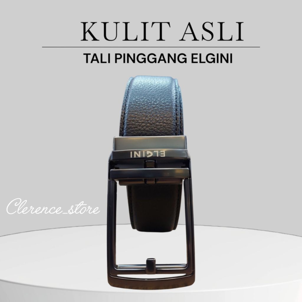 PROMO Ikat Pinggang Tali Pinggang Kulit Asli Rel Gesper Sabuk Belt Elgini 2612