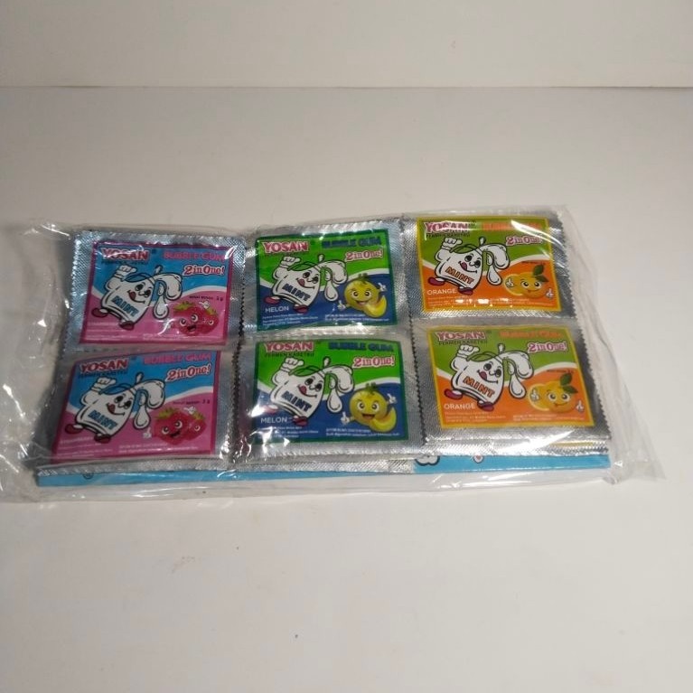 Yosan Renceng Super Bubble Gum 24pcs Jadul
