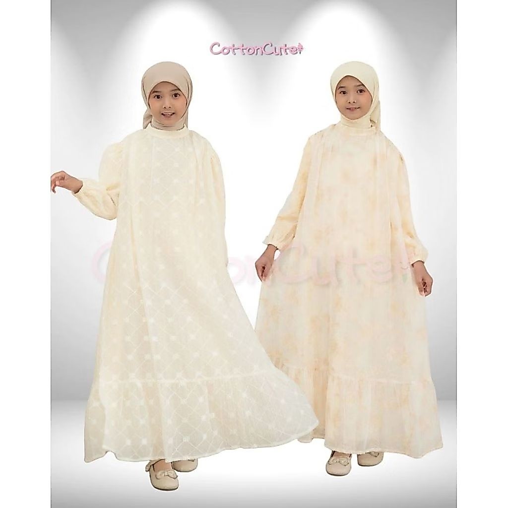 Cotton Cute MEIRA EMBROIDERY DRESS Gamis Anak/Dress Bordir Kondangan Pesta Raya