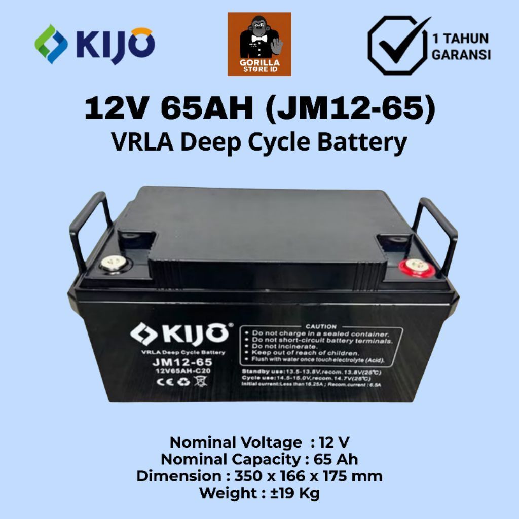 Baterai Aki VRLA KIJO 12V 65AH