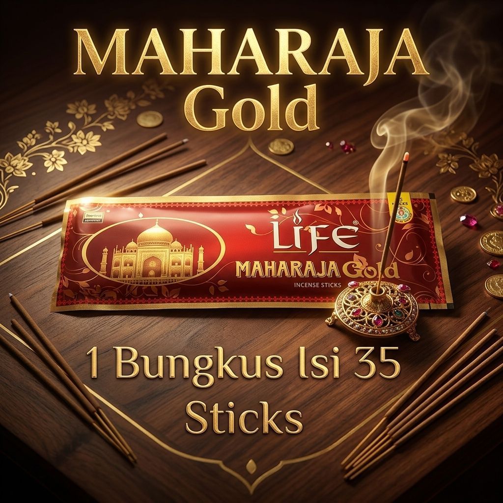 Dupa Hio Darshan Life MAHARAJA GOLD Isi 35 Stick Dupa Harum Aromaterapi Pengharum Ruangan