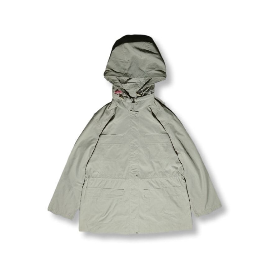 UniqueCewek - Jaket Cewek Parasut Parka Multipocket Simple Life Cream Second