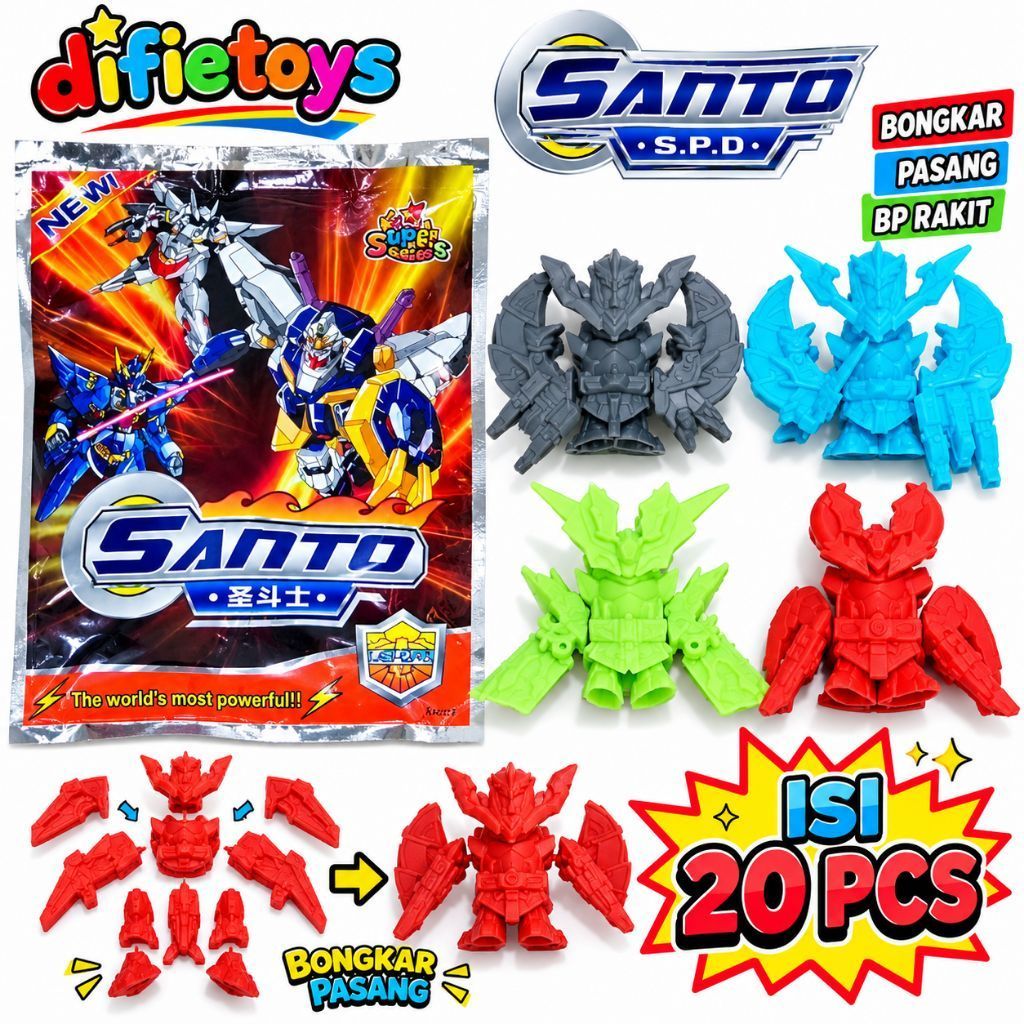 bongkar pasang robot Santo isi 20 pcs grosir