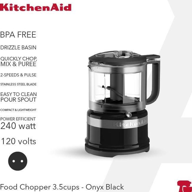 Kitchenaid 3.5 Cup Mini Food Processor 5Kfc3516Eob Onyx Bla
