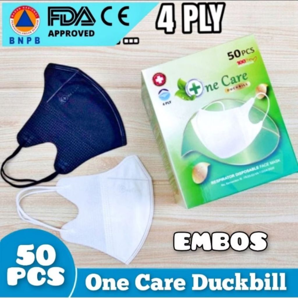 One Care Duckbill Mask 4 Ply 50 pcs embos respirator disposable face mask