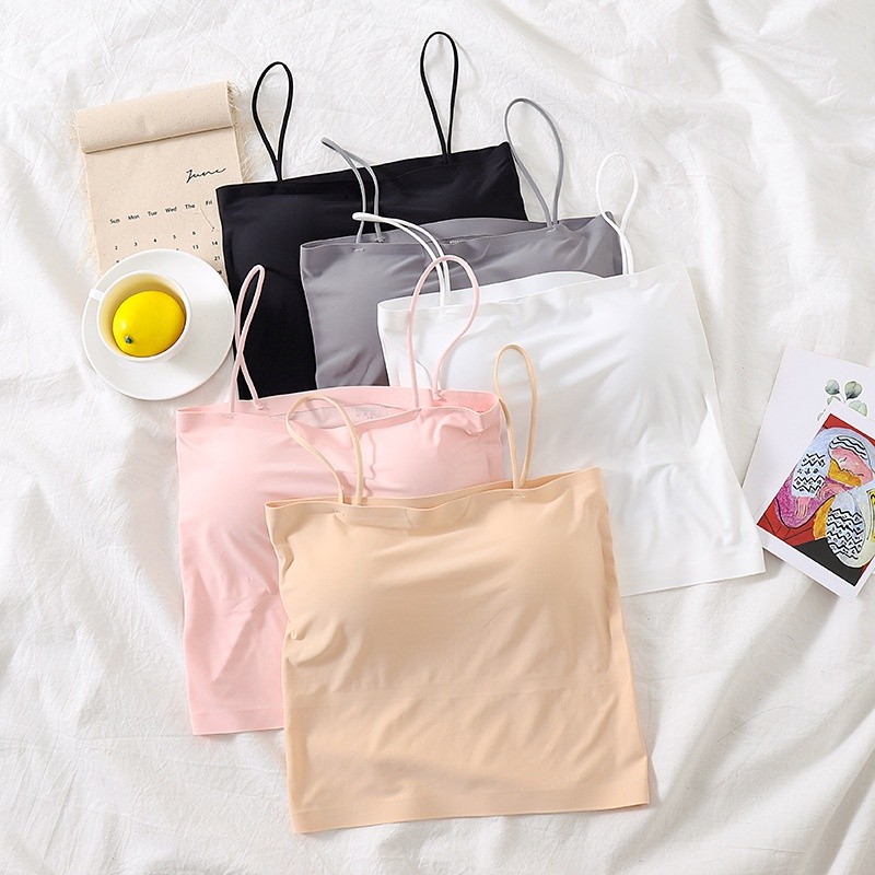 TF Tanktop Wanita Pakaian Atasan Tanktop Tali Spagheti Bra Panjang Seamless bra36
