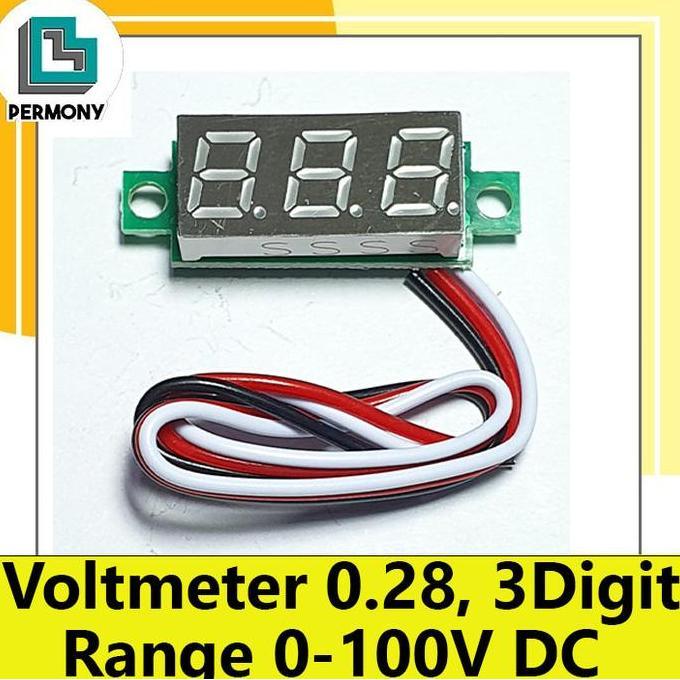 VOLTMETER DIGITAL PENGUKUR TEGANGAN 0.28 INCH 3 DIGIT