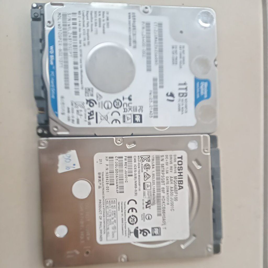 Hardisk laptop 1 tera 80 persen keatas