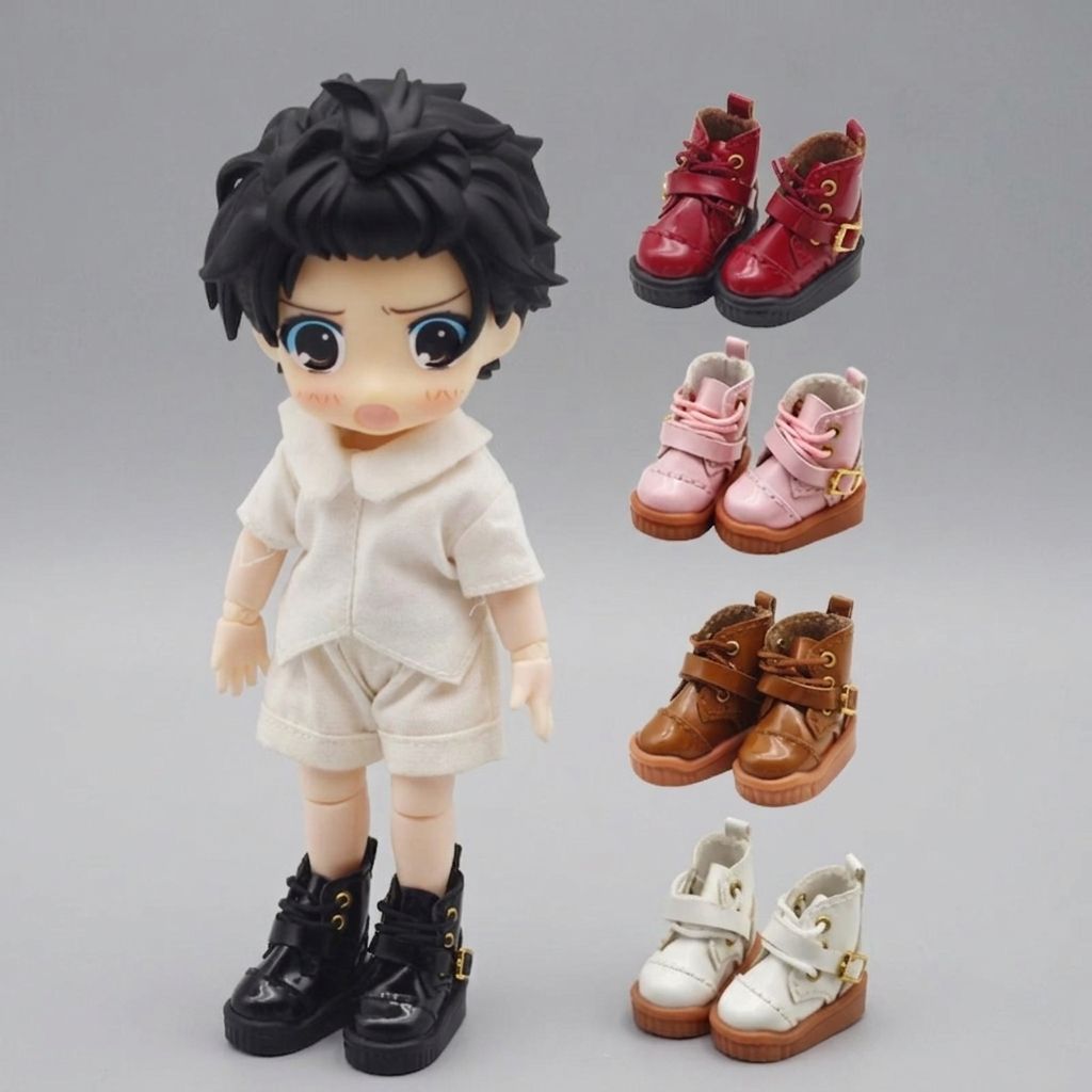 sepatu boneka nendoroid | nendoroid doll shoes | ob11 doll | leather boots