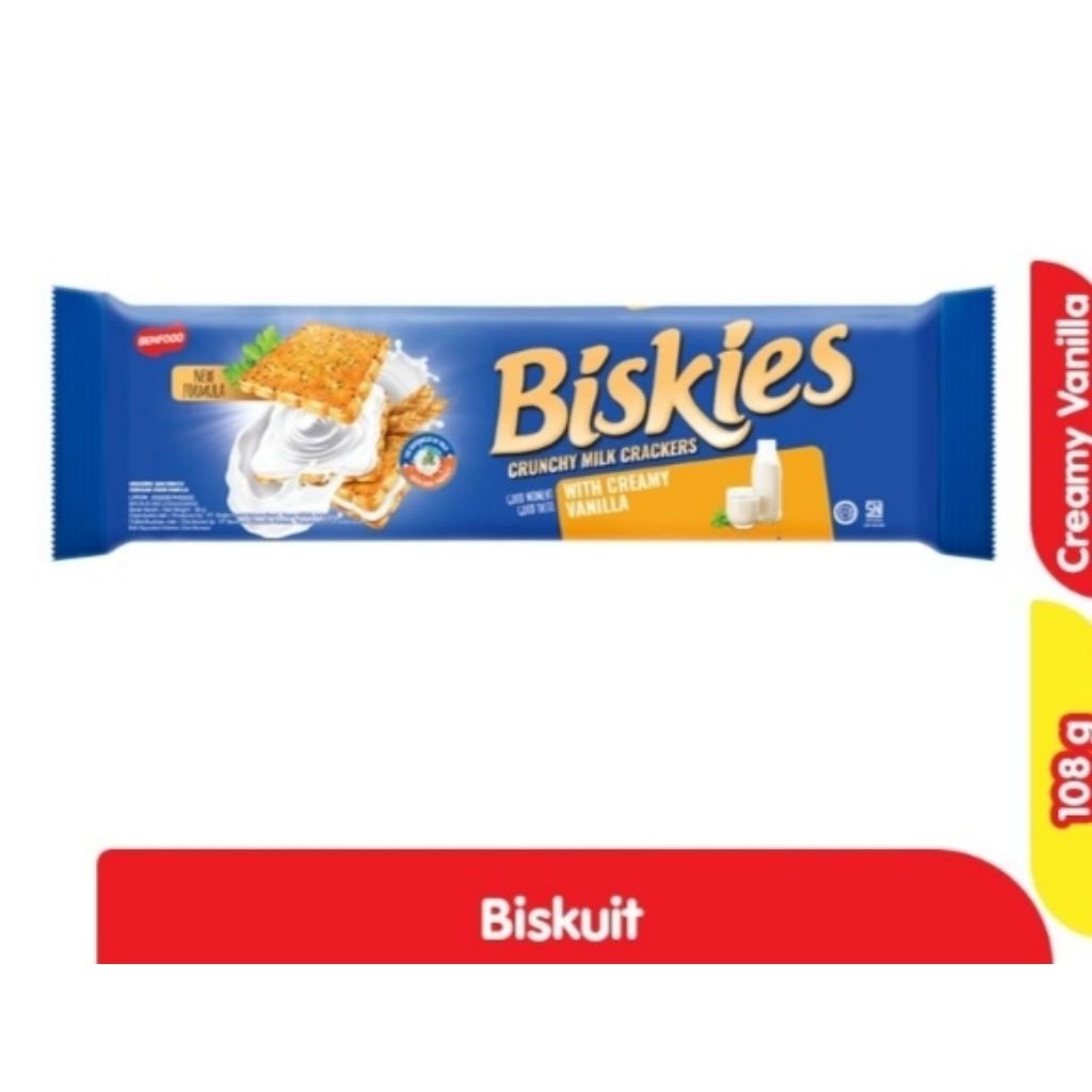 Biskies Sandswich Vanilla 96g Biskies Sandwich Crackers Vanilla 96gr Biskies