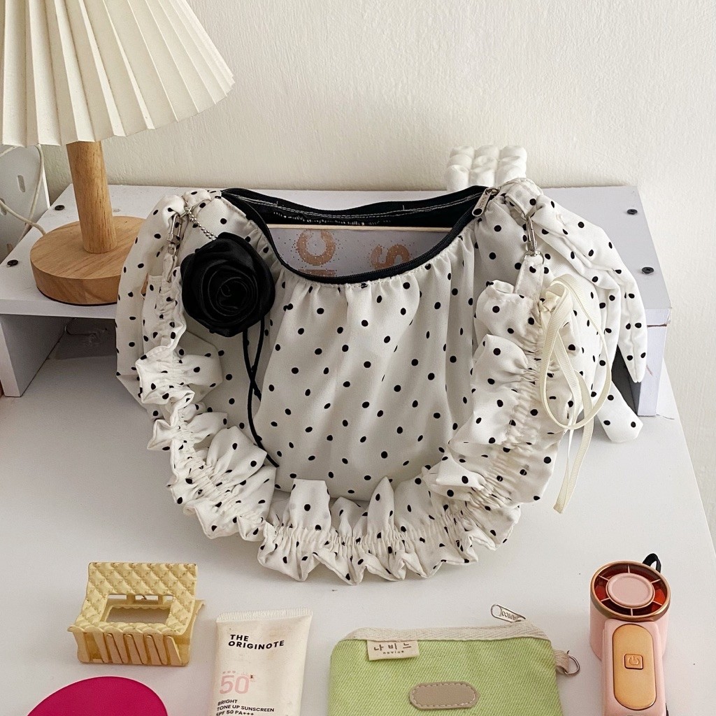 Lunna Bag | Sling Shoulder Bag Tas Serut Polkadot Puffy