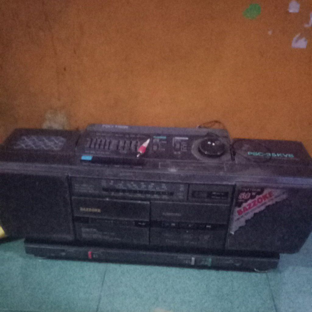 Tape radio Polytron grand compo bazzoke PSC-35KVB kondisi nyala radio on auk on tape of