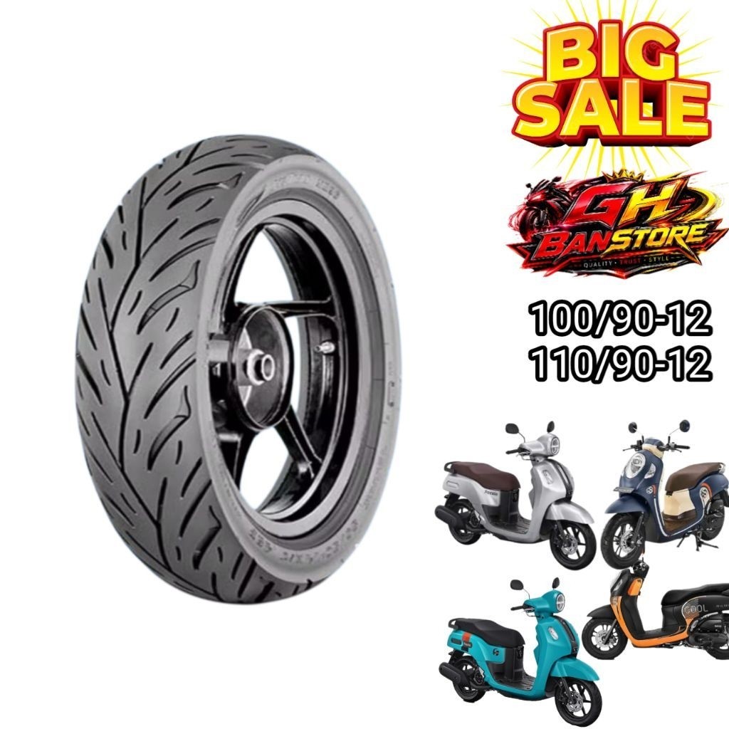 IRC Ban Motor ECOTRAX 100/90-12 Tubeless Depan Scoopy Ring 12 Karetnya Original