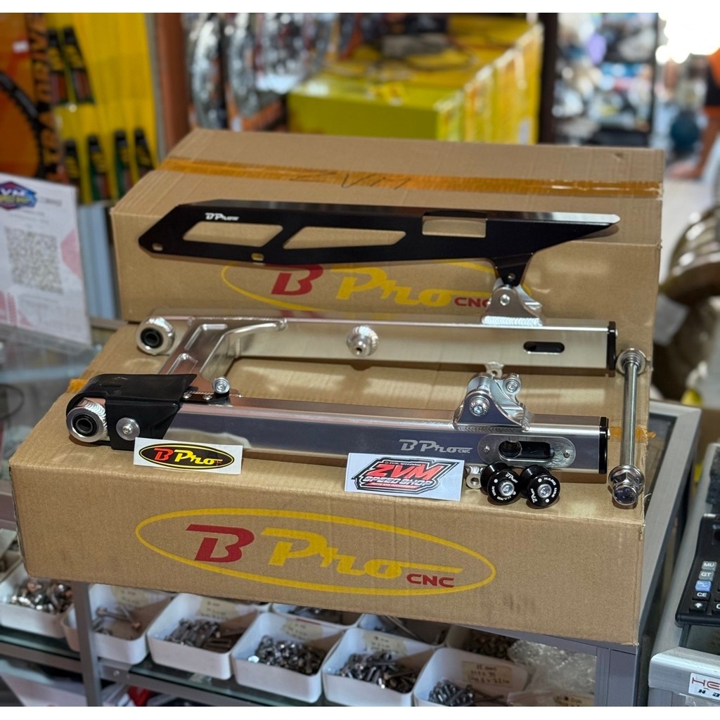 Swing Arm CNC B PRO F1zr Ukuran Standar Fizr  + Penutup Rantai Kuat Premium Tebal