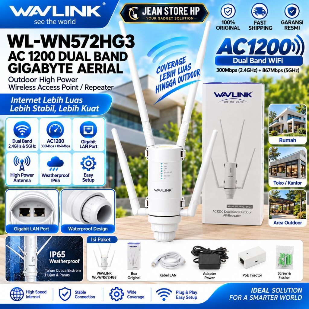 WAVLINK WL-WN572HG3 AC 1200 DUAL BAND GIGABYTE AERIAL