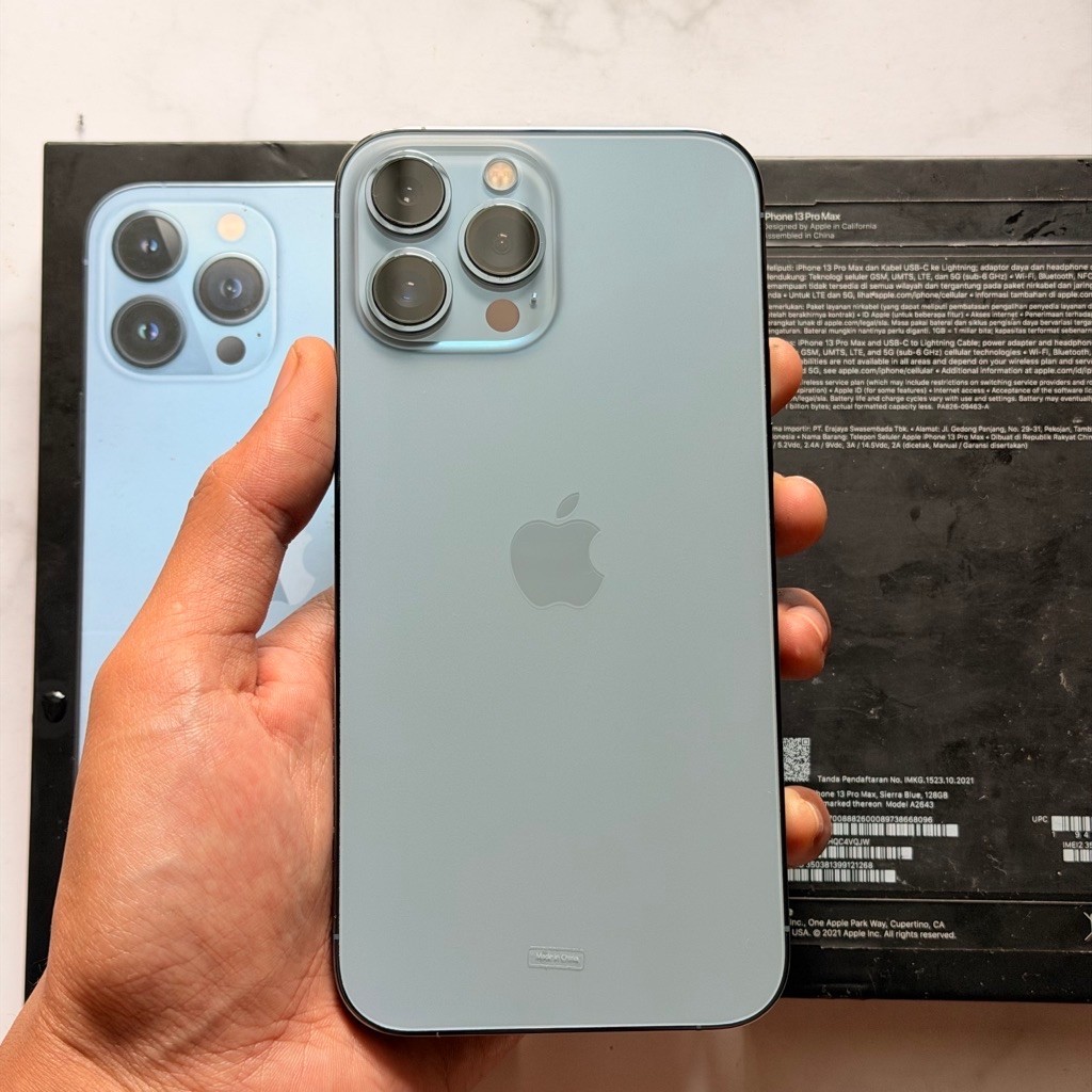 iPhone 13 ProMax 128GB iBox Second Fullset Original Sierra Blue