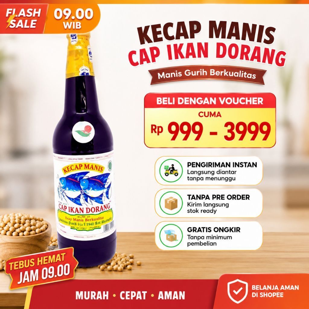 KECAP MANIS CAK IKAN DORANG PENGIRIMAN INSTAN LANGSUNG KIRIM