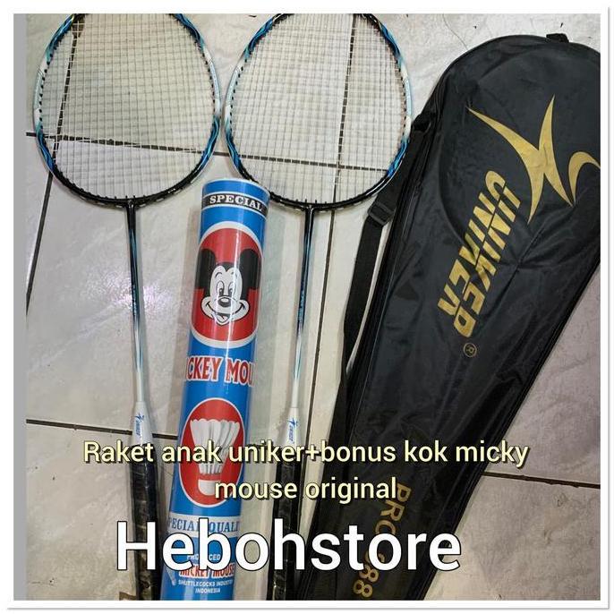 Yonex- Raket Bton Uniker 888 Satu Set Isi 2 +Free Kok Micky
