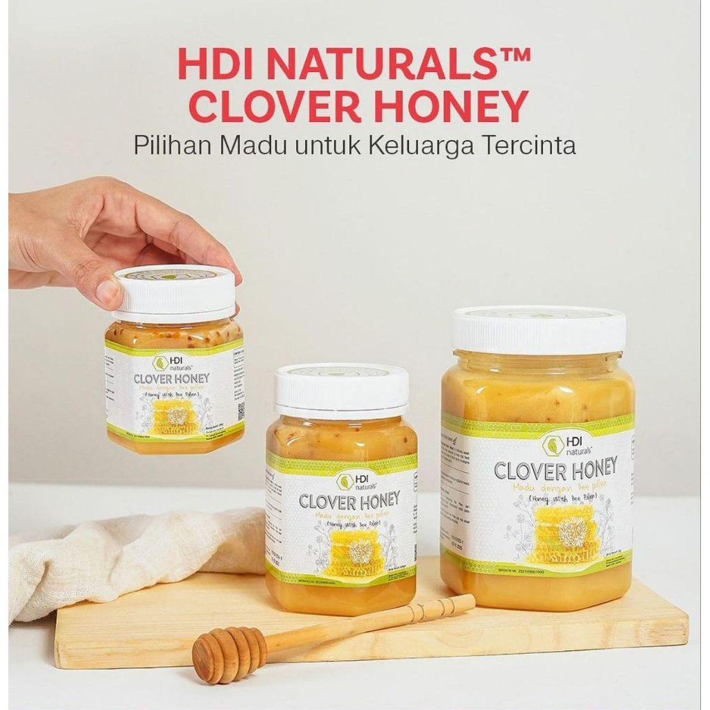 Madu Clover honey HDI Exp 2029 + sendok kayu