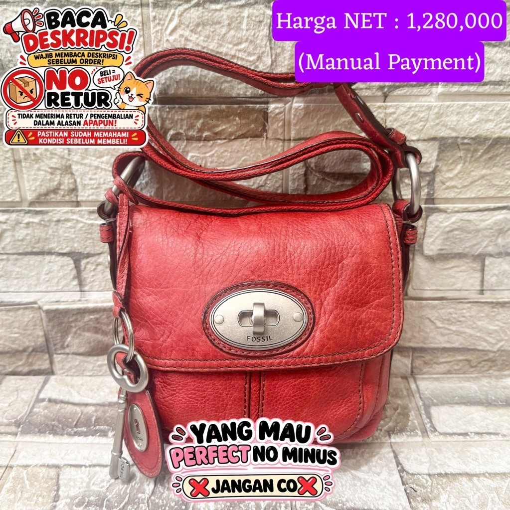 036# NET-Preloved Fossil Maddox Turnlock Red Twistlock